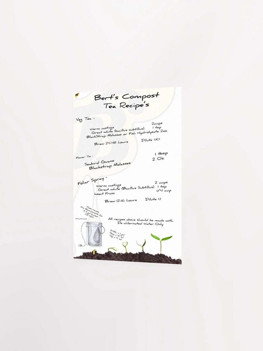 Bert's Compost Tea Recipes Card product image (2)