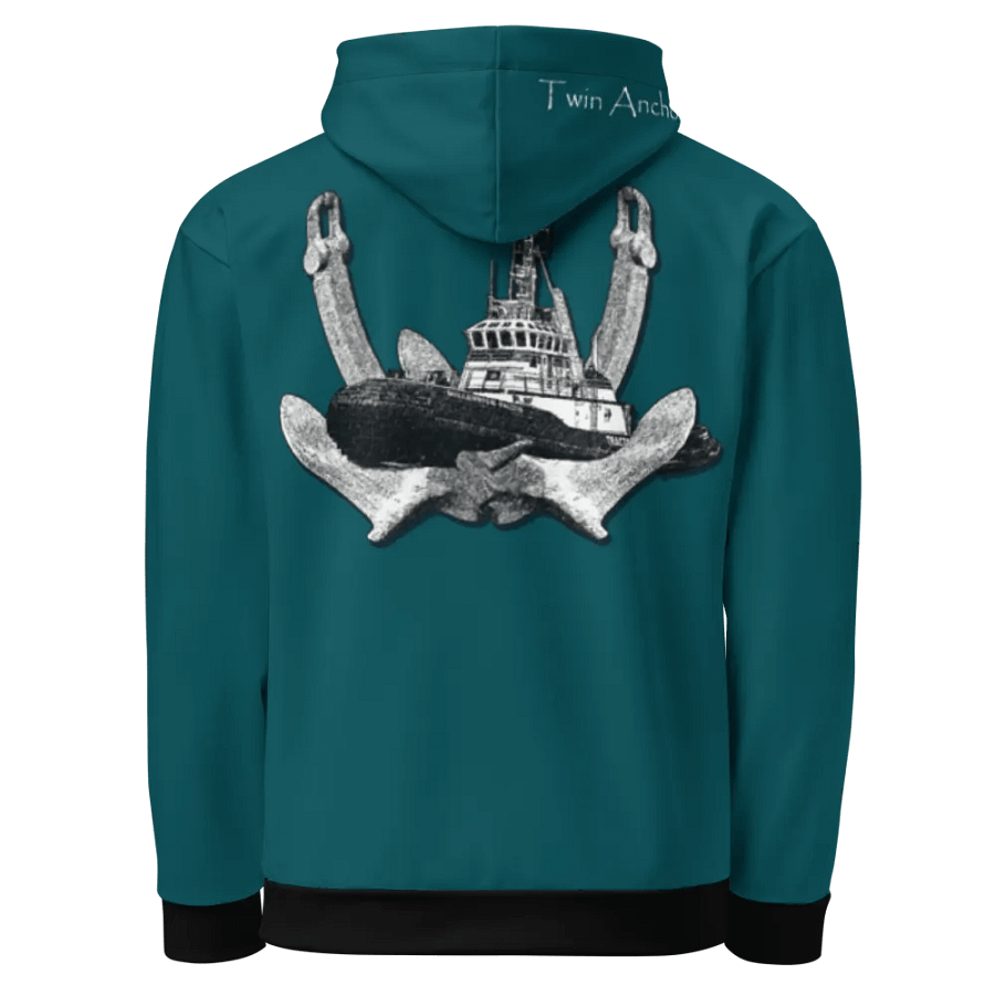 Teal Twin Anchor Marco tug Hoodie product image (1)