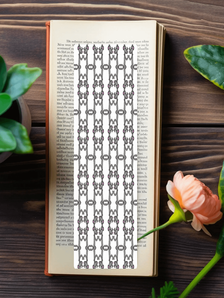 Cute Cartoon Boy Rat Sitting on a Mushroom Pattern Laminated Bookmark with Tassel product image (1)