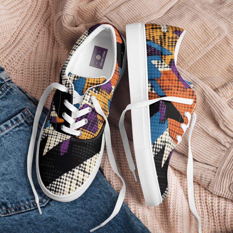 Geometric Pop Art | Men's Lace-Up Canvas Shoes product image (4)