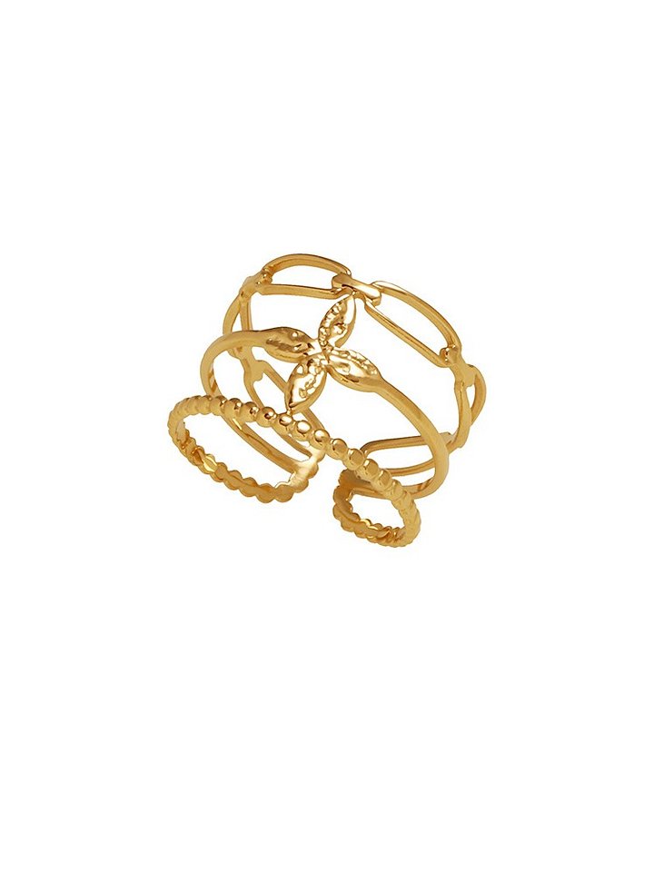 Bohemian Multi-Band Flower Ring | 18K Gold Plated product image (1)