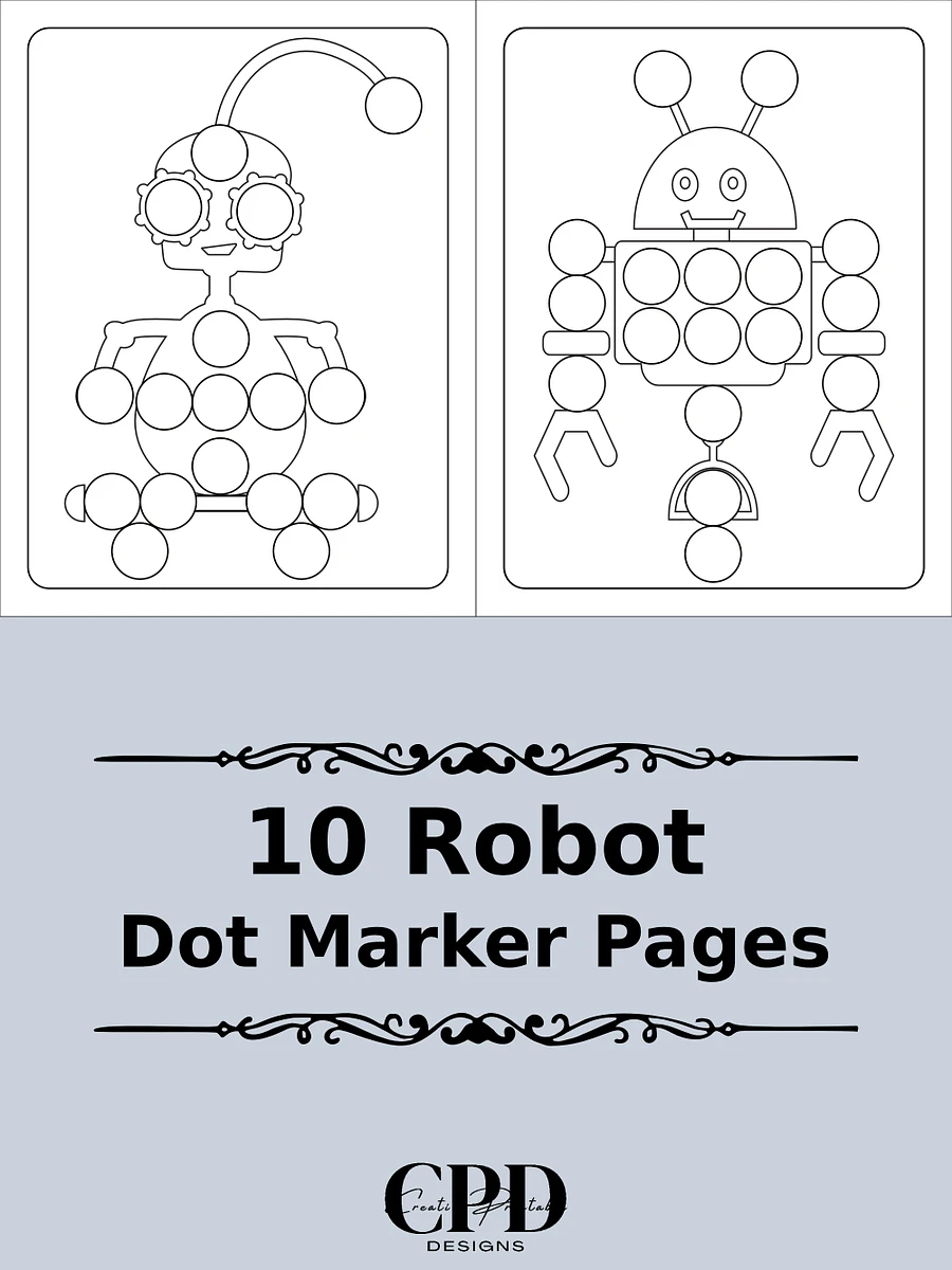 Printable Dot Marker Robot Coloring Pages product image (2)
