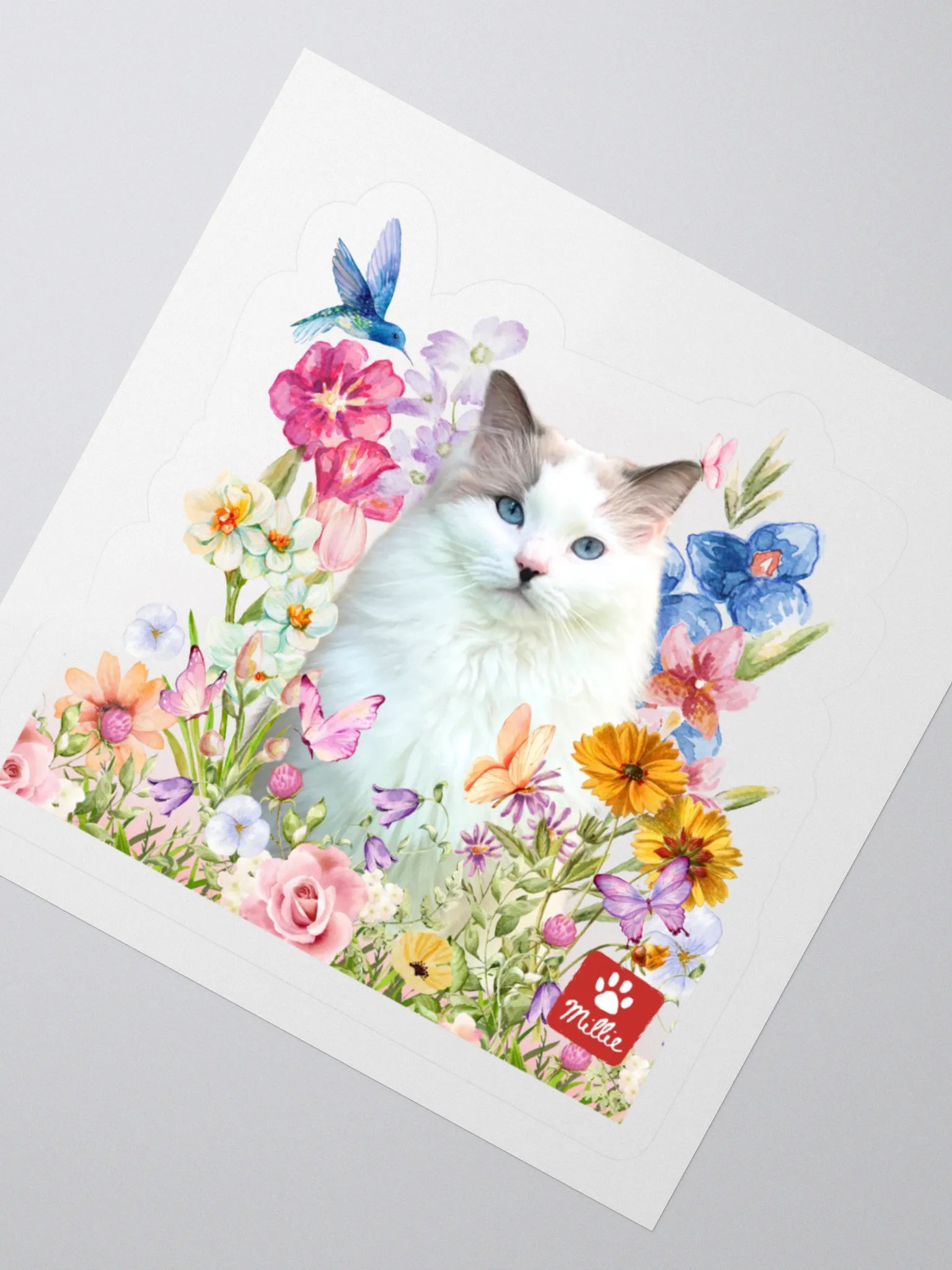 🌸 Limited Edition Spring Sticker – Featuring Millie the Cat! 🐾 product image (2)