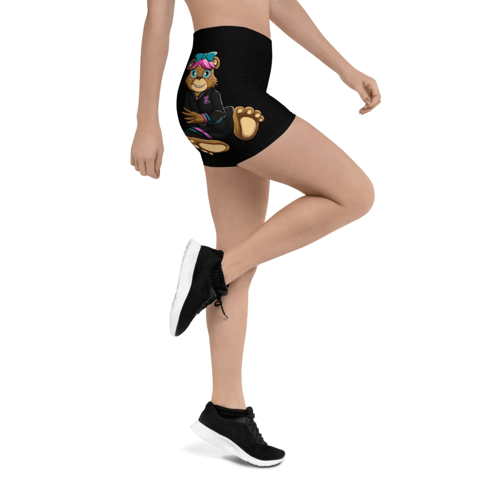 Sitting Girl Bear Black Shorts product image (1)