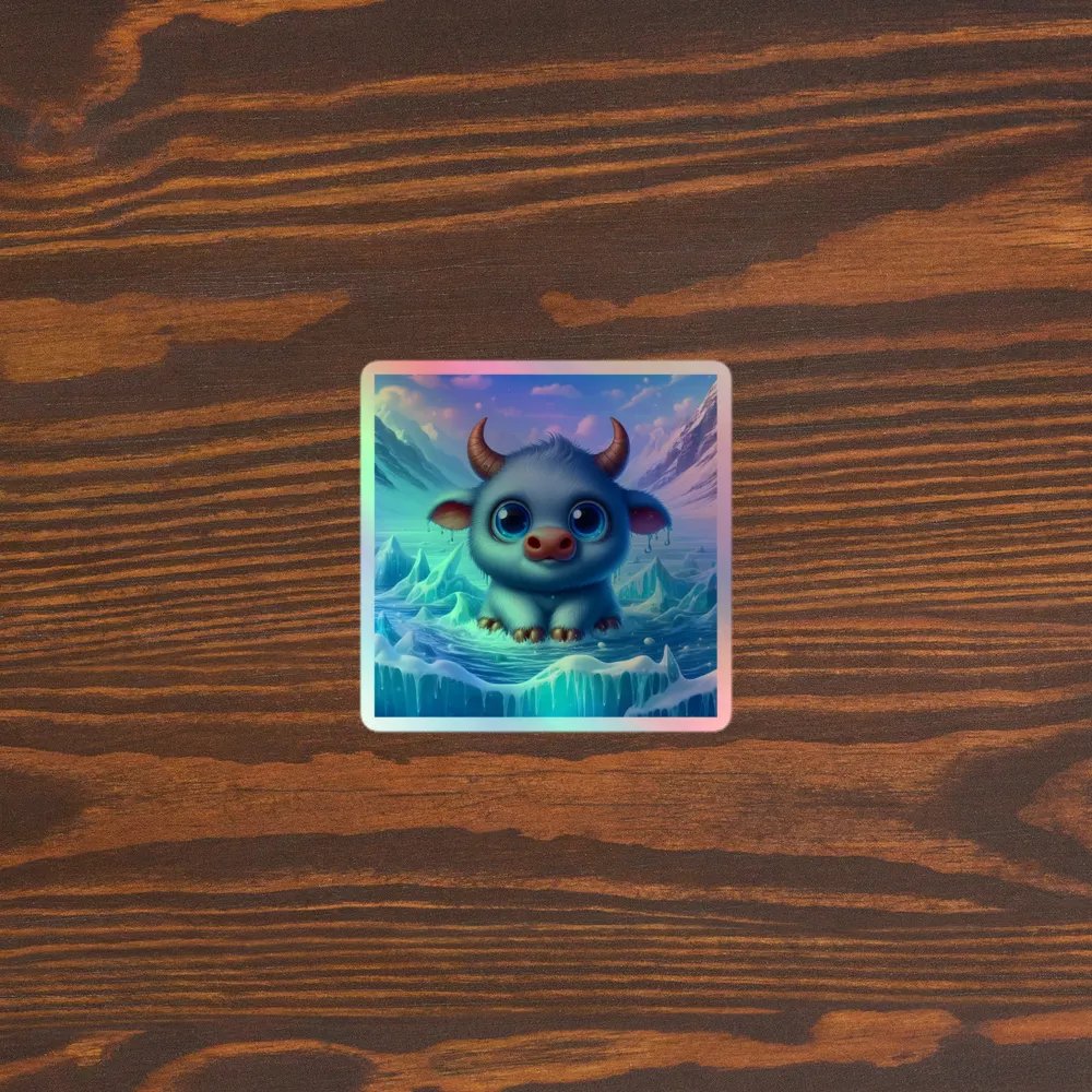 Whimsical Winter Yak Holographic Sticker Set product image (5)
