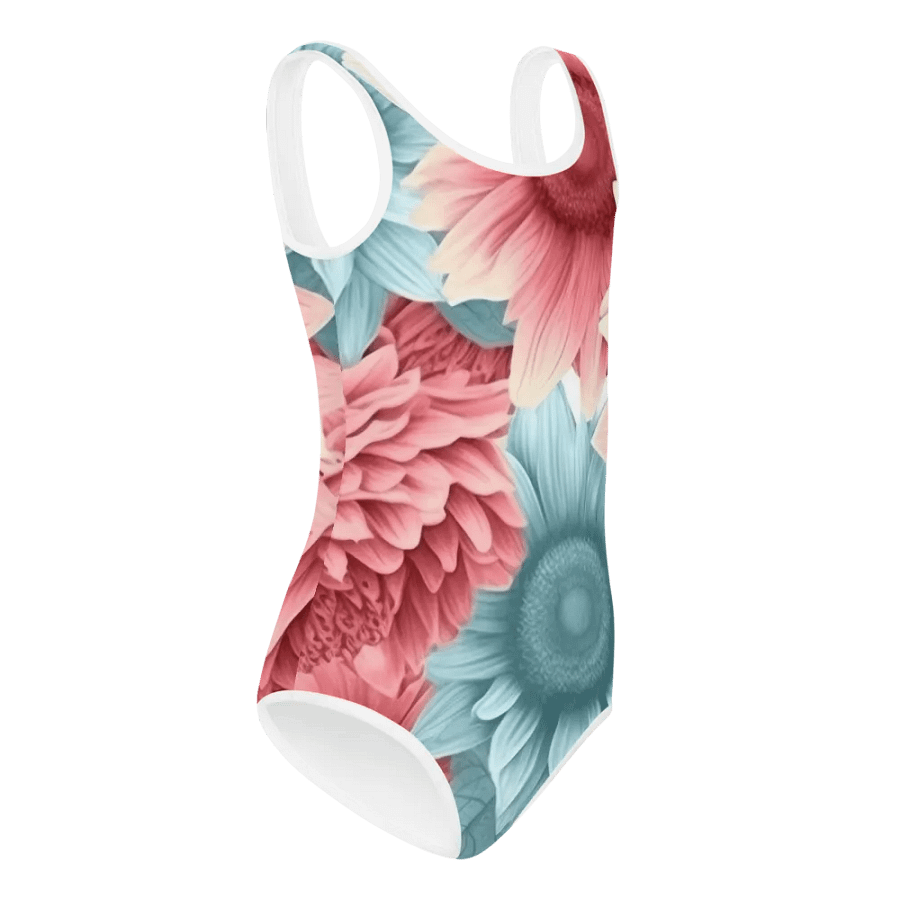 Child’s Blue And Pink Sunflower Bathing Suit product image (4)