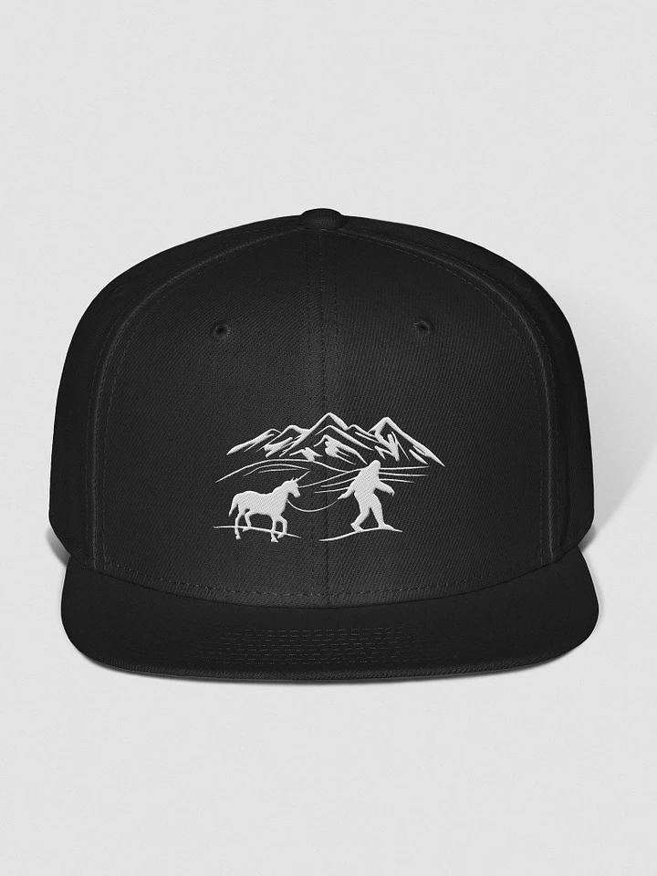 Unicorn and Rancher Black Classic Unisex Hat with White Embroidery product image (1)