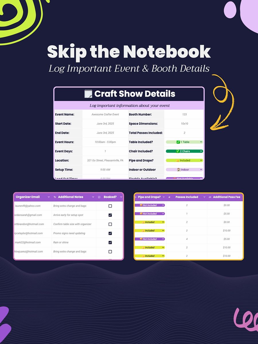 The Ultimate Craft Show Bundle | Event Organizer & Profit, Inventory, Expense Tracker product image (3)
