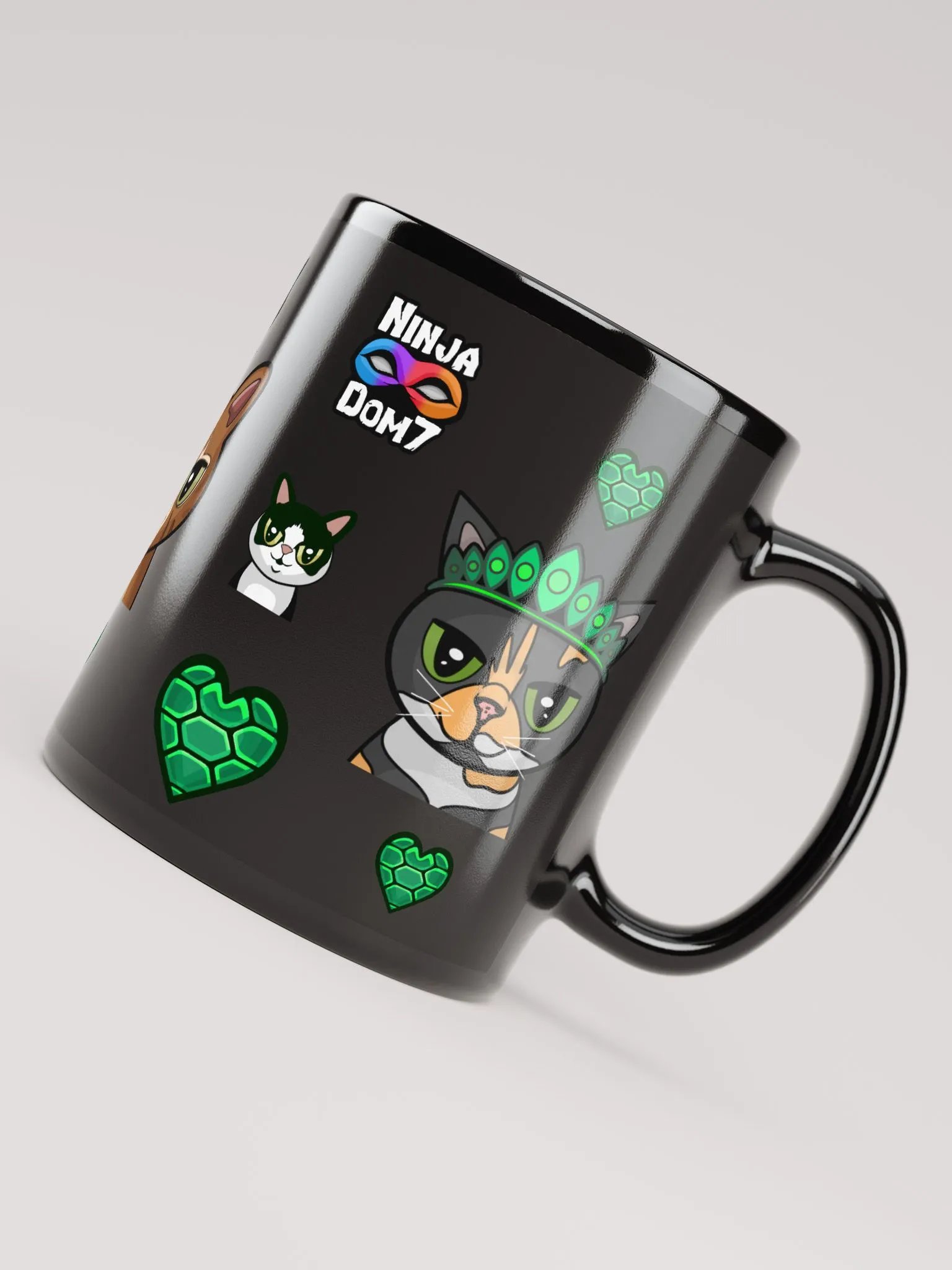Cat Fam Black Glossy Mug product image (3)