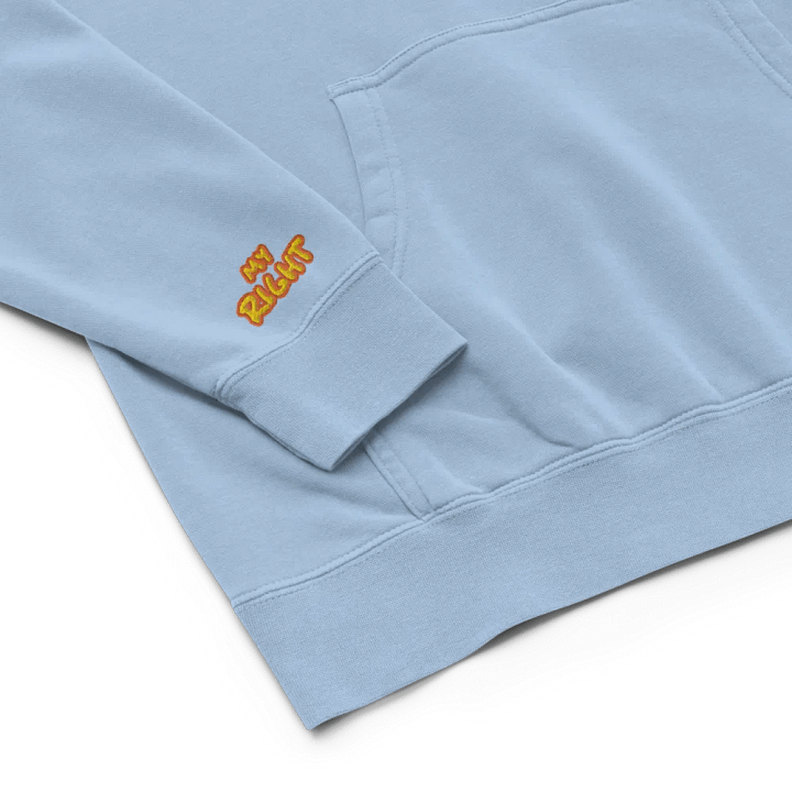 Left and Right embroidered pigment-dyed hoodie (solar design) product image (1)