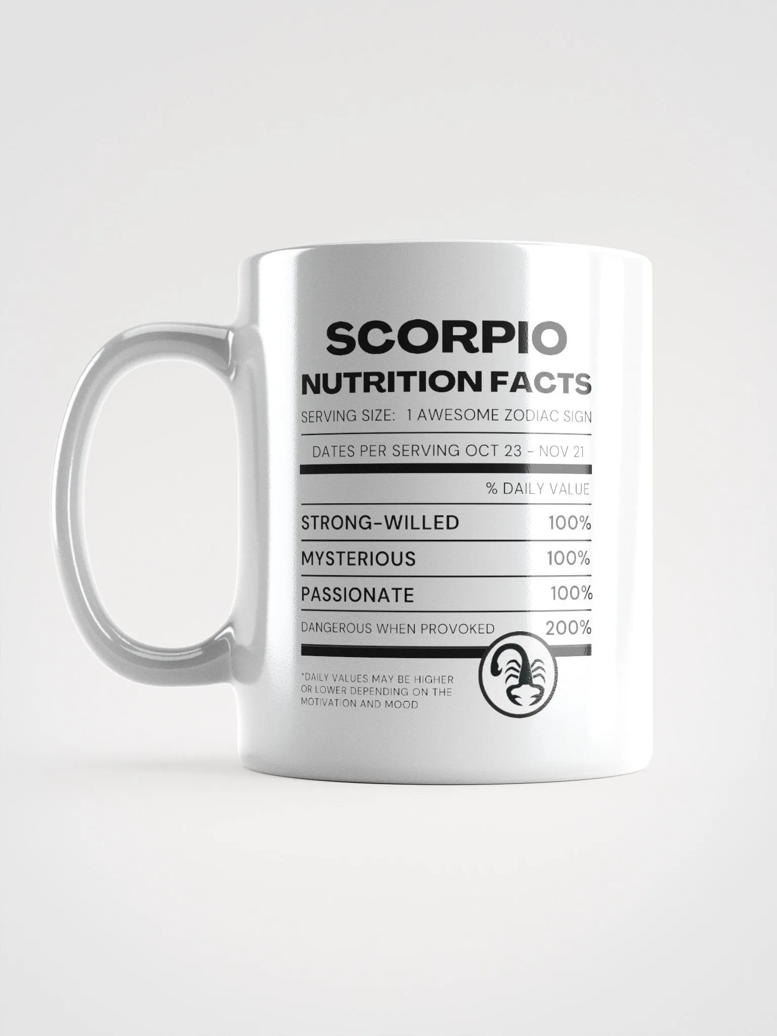 Scorpio Nutrition Facts Mug product image (7)