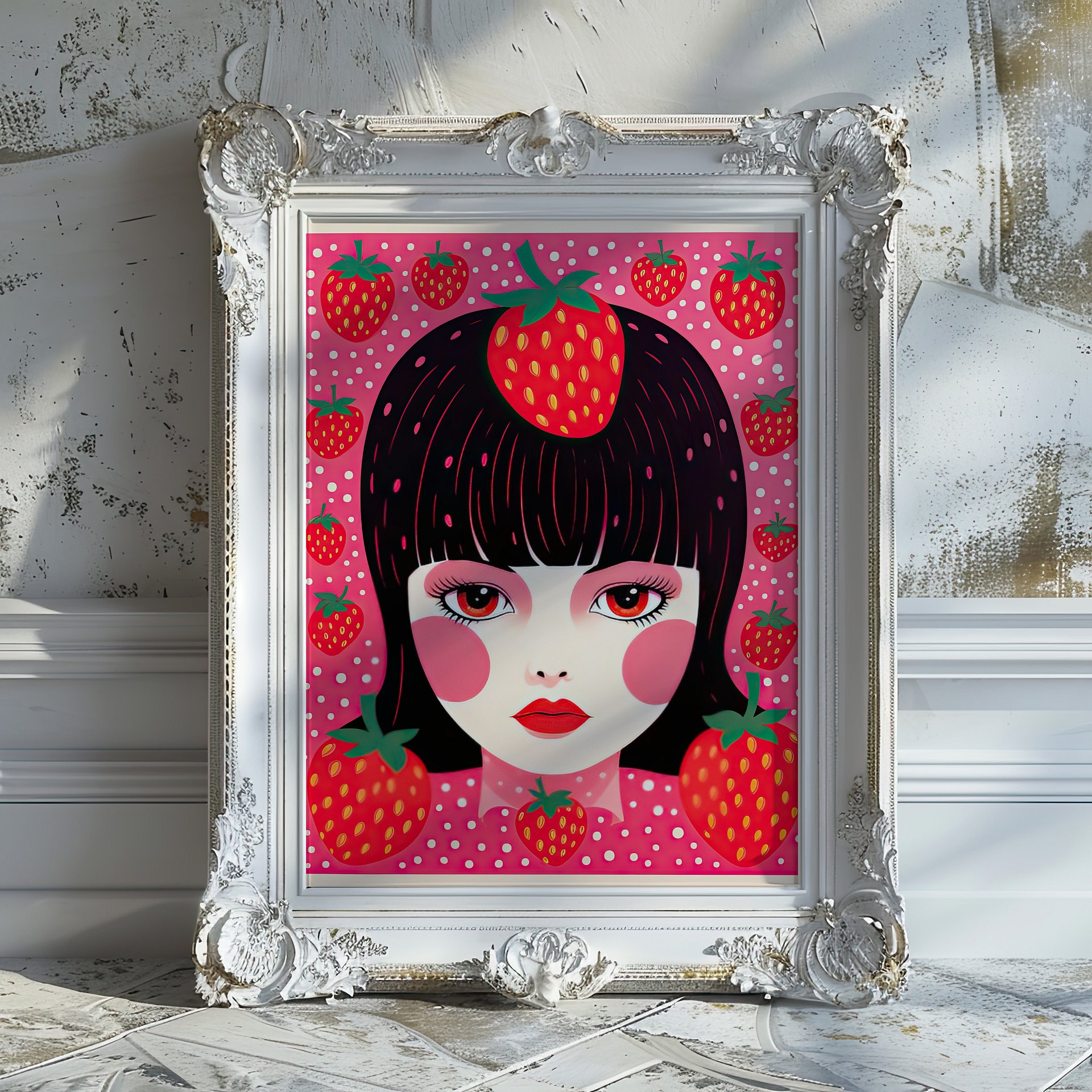 Yayoi Kusama Strawberry Girl Maximalist Art Print product image (21)