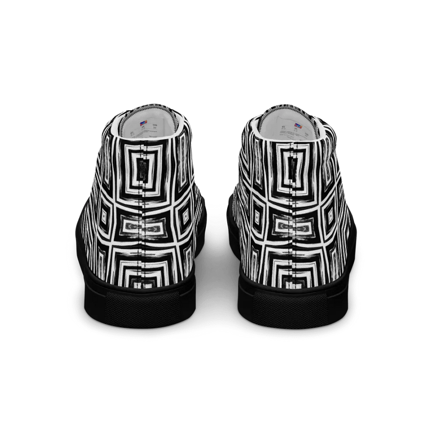 Abstract Monochrome Repeating Pattern Men's Canvas Shoe High Tops product image (1)