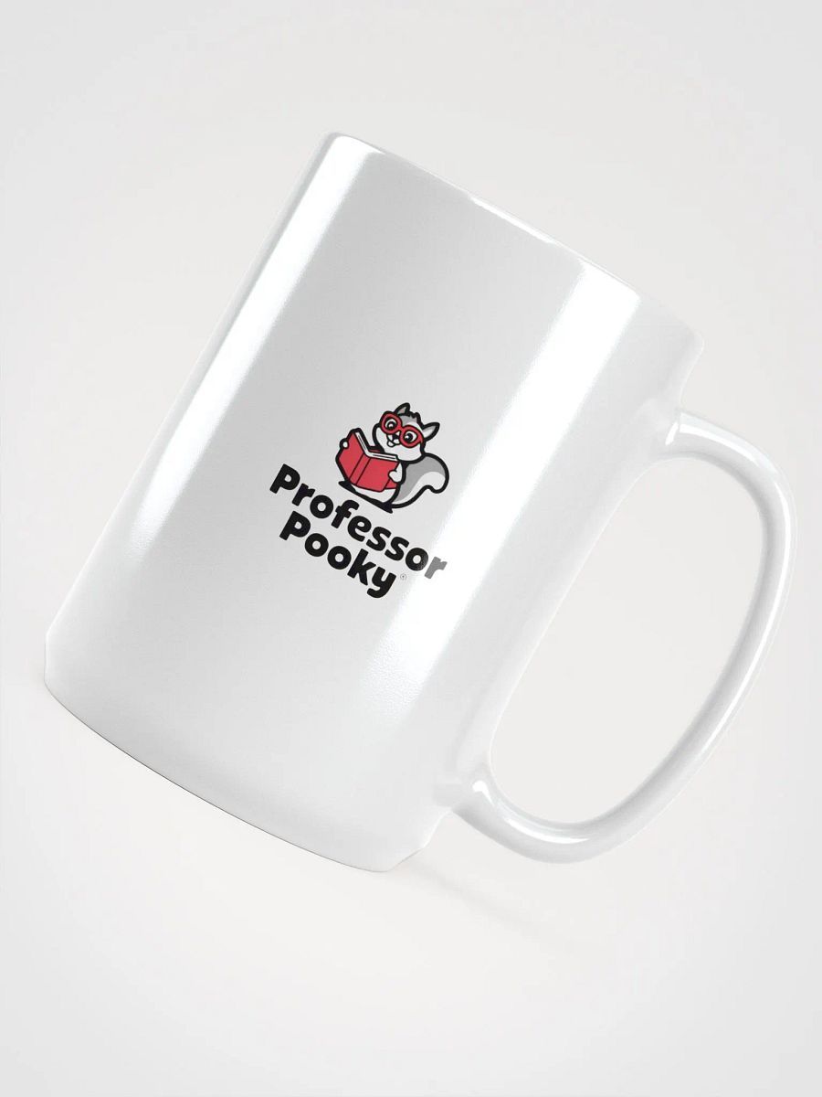 Large Mug: Professor Pooky, Red Book, Glasses and Grey Scale Squirrel product image (4)