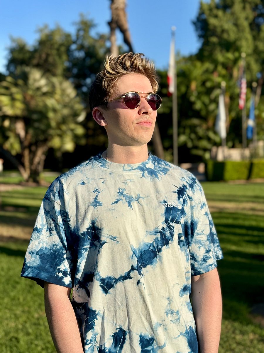 Nice. Embroidered Tie Dye Tee (Navy/White) product image (6)