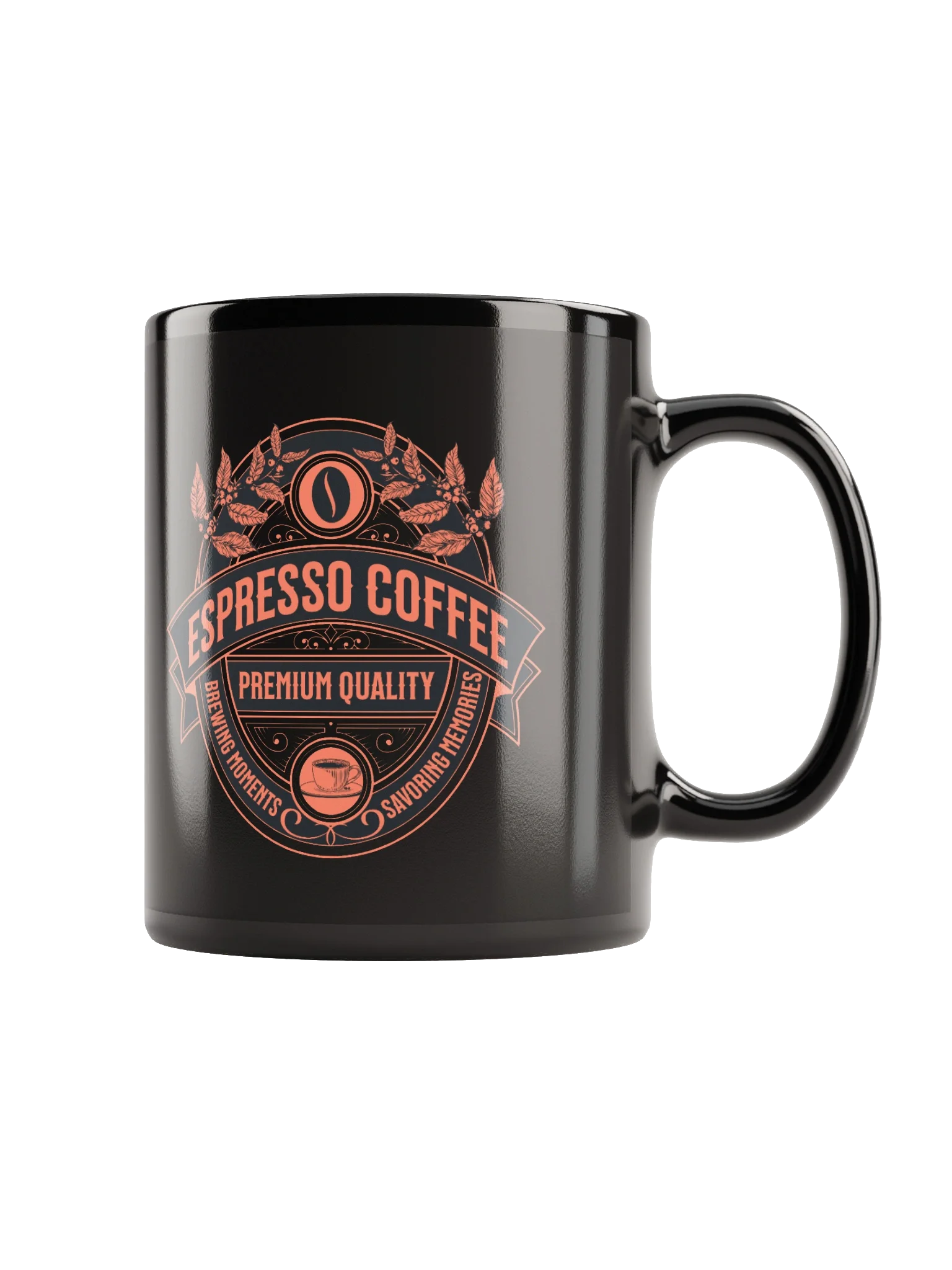 Stylish Espresso Black Glossy Mug for Coffee Lovers product image (2)