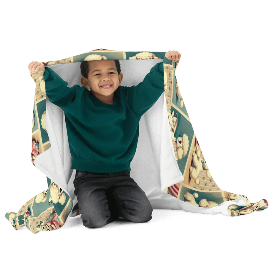 Retro Poodle Puppy Throw Blanket - Vintage-Style product image (3)