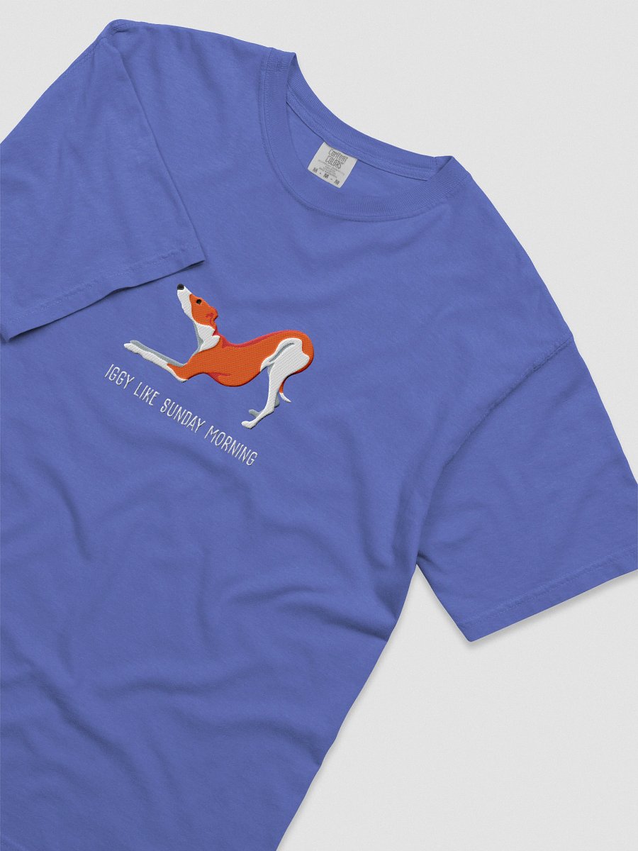 Iggy Like Sunday Morning T-Shirt(Embroidered) of an Italian Greyhound(Red & White) product image (45)