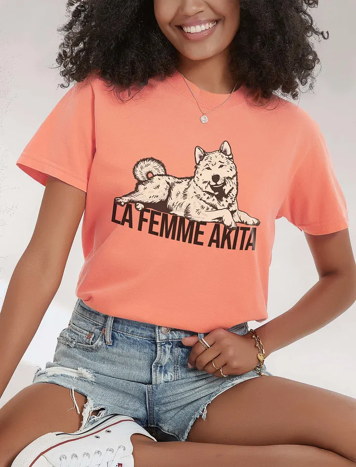 La Femme Akita T-Shirt of an Akita Inu (White) | Funny T-Shirt for Akita Paw-rents product image (26)