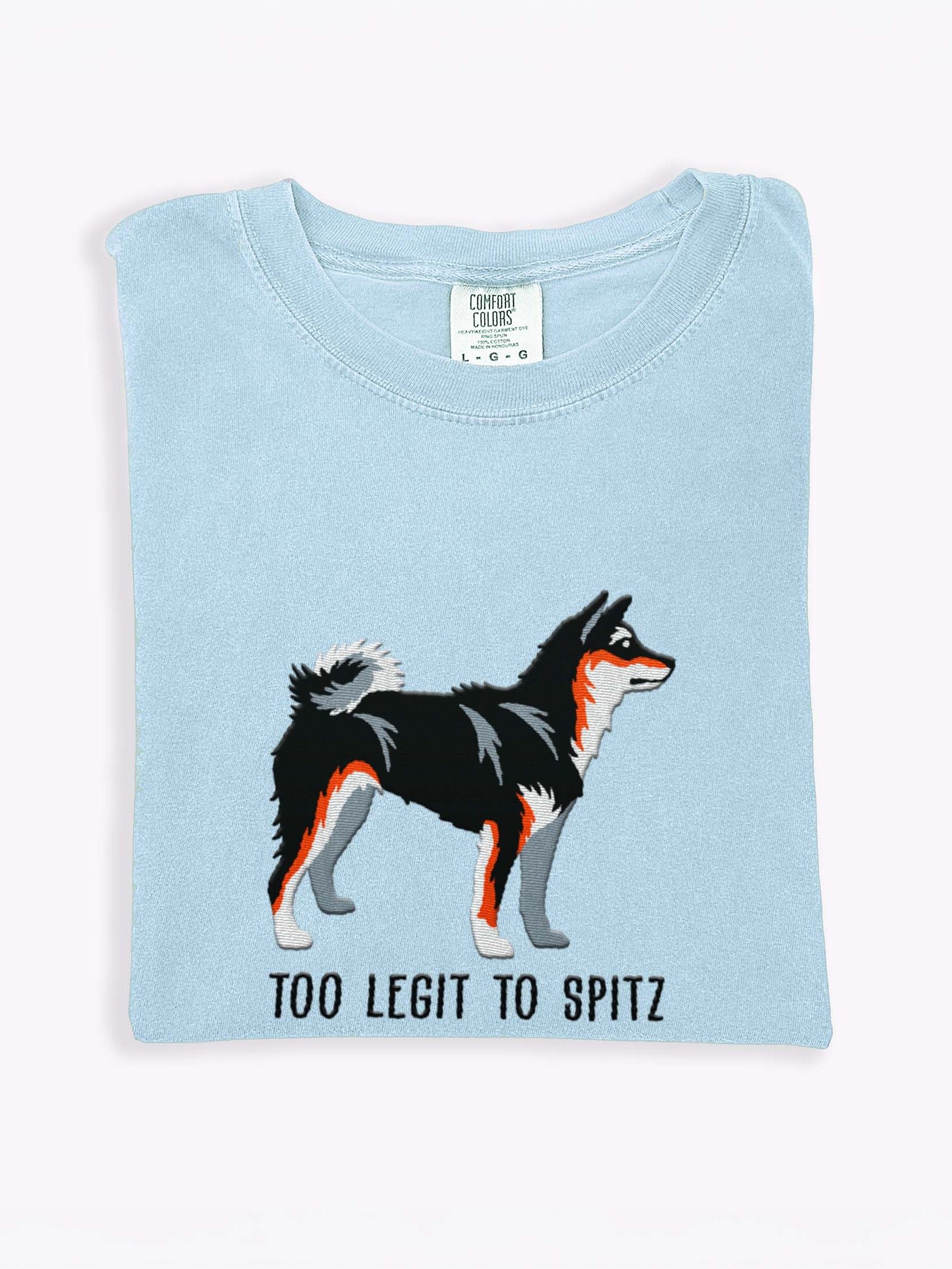 Too Legit to Spitz T-Shirt(Embroidered) of a Shiba Inu(Tricolor) product image (1)
