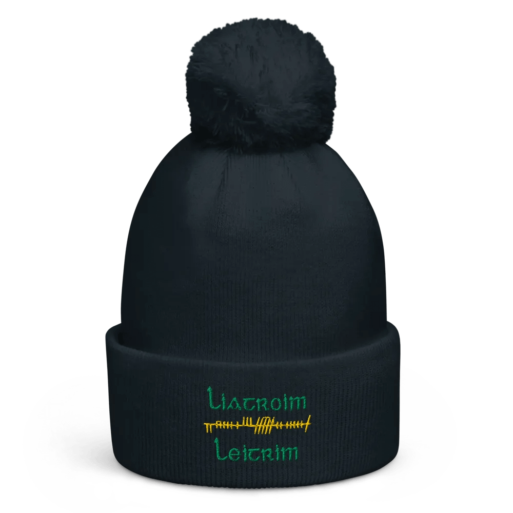 Leitrim/Liatroim Orthodox style Ogham embroidered Pom-Pom Beanie product image (1)