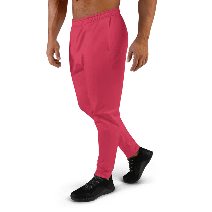 Plain Muted Red Light Summer Recycled Polyester Premium Men's Joggers by Treasure Pie product image (2)