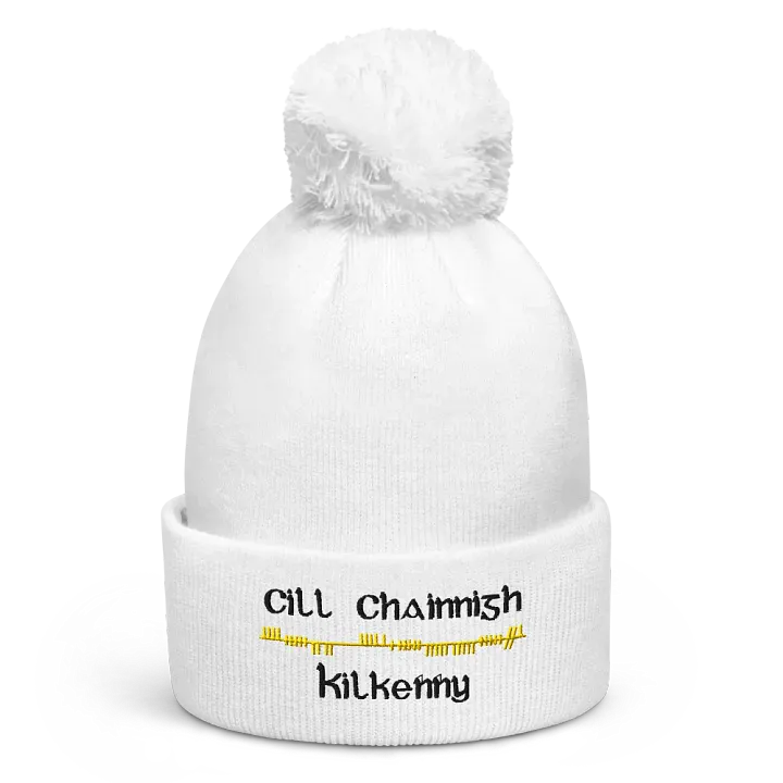 Kilkenny/Cill Chainnigh Orthodox style Ogham embroidered Pom-Pom Beanie product image (1)