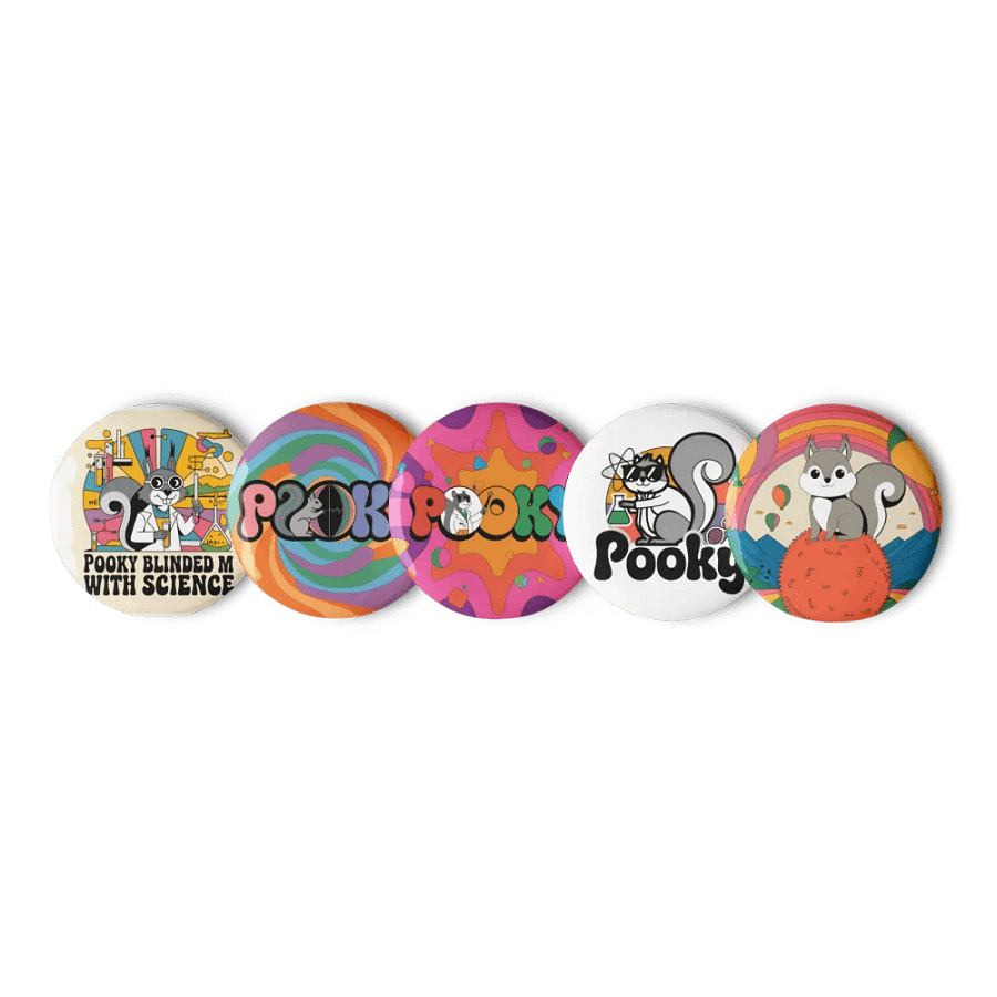 Original Pooky Artwork Buttons: Set of Five -L product image (1)