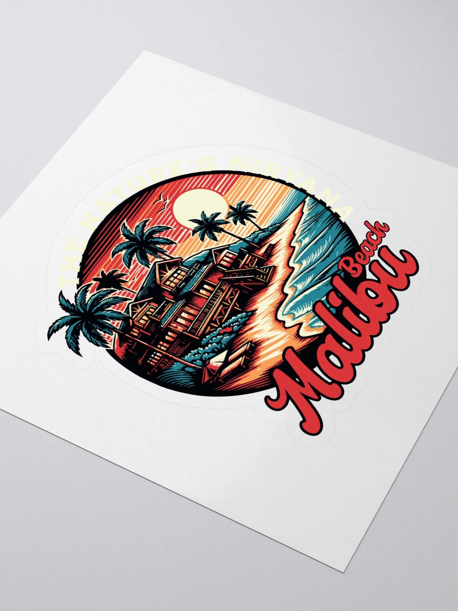 Malibu Beach Vacation Lover Retro Sticker product image (3)