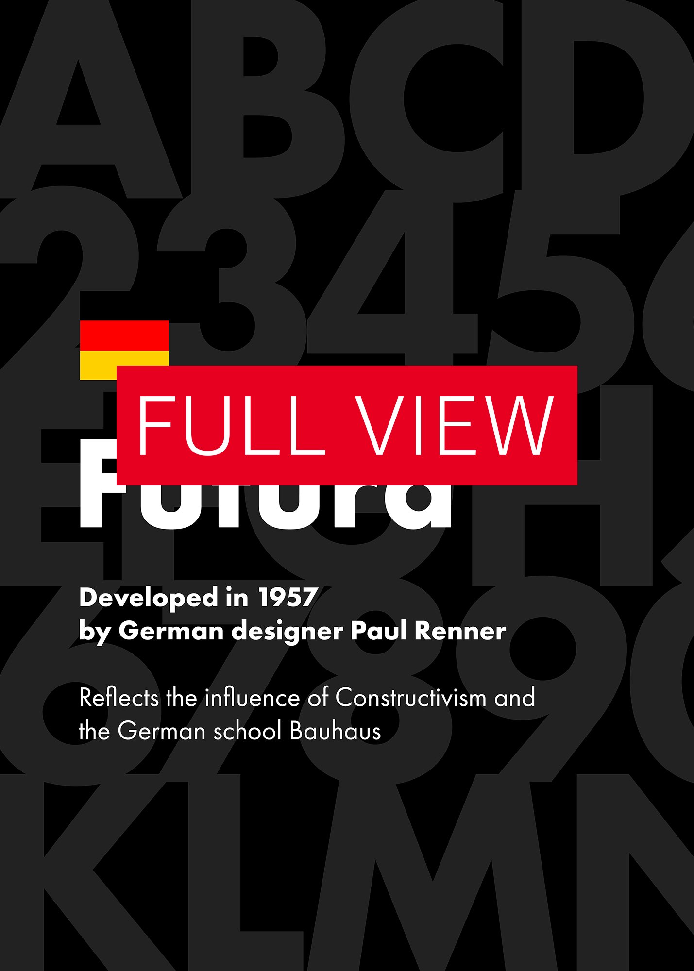 Futura font poster, 1957 — design typography poster, abstract print, aesthetic art poster, modern poster, typography wall decor,1950s poster product image (3)