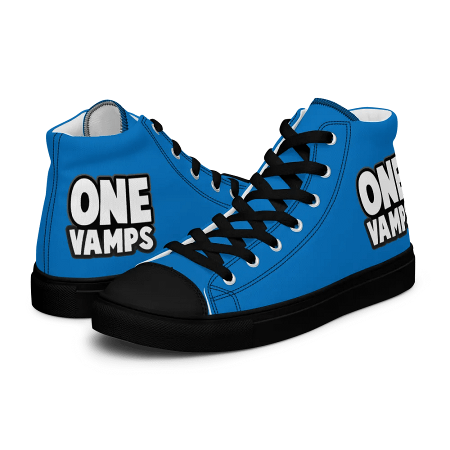 Men's High Top Canvas Shoes OneVamps Blue Black color product image (12)