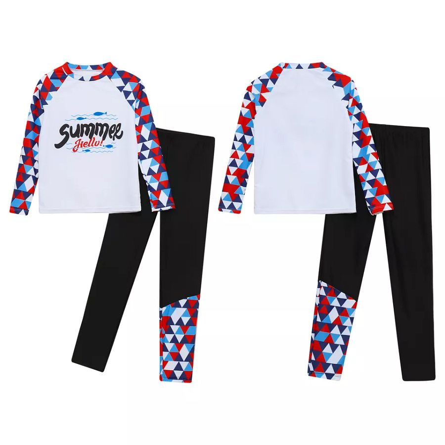 Boys Outfits Gym Top And Pants Rash Guard Tracksuits Basketball Activewear Kids product image (3)
