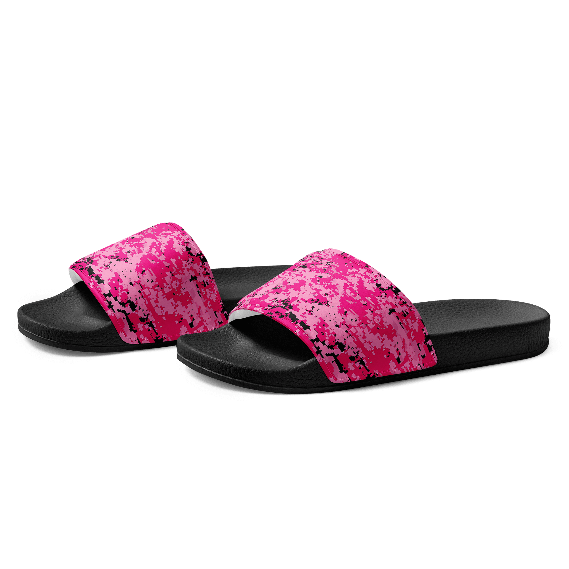 Pixelated Pink Camo Men's Slides product image (2)