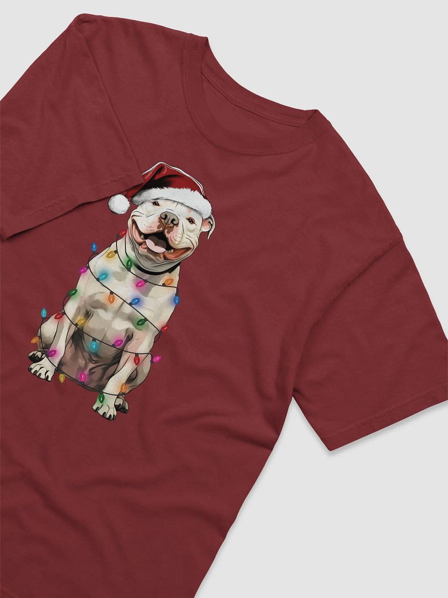 Funny Pitbull Terrier(White) Christmas T-Shirt for Pittie Paw-rents product image (11)