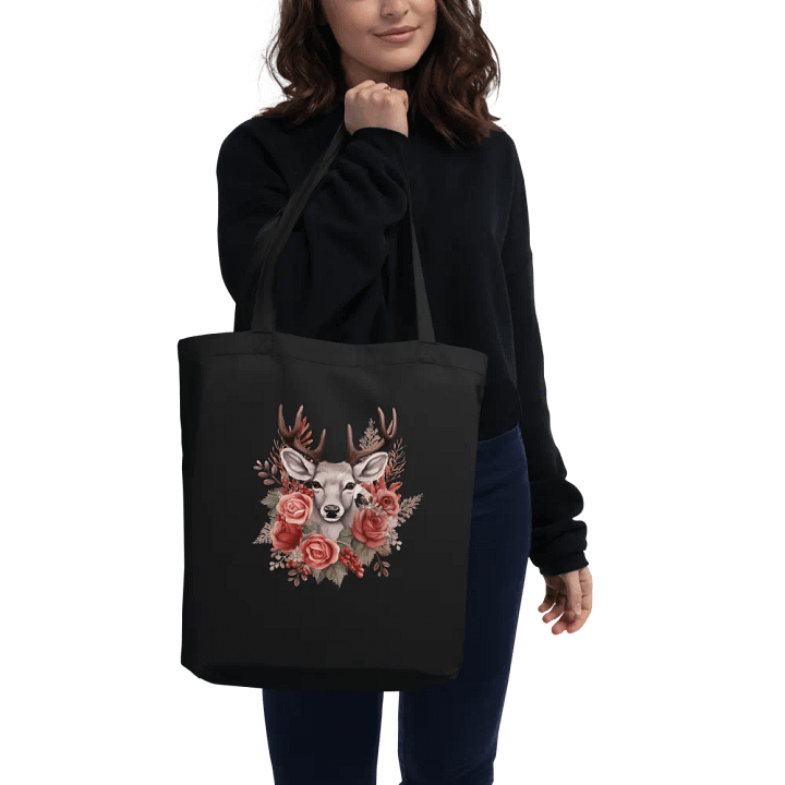 Floral Majesty Deer Tote Bag product image (2)