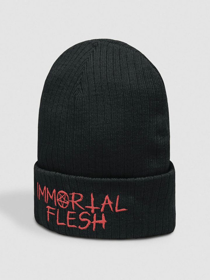 Immortal Flesh Pentagram Script Ribbed Toque / Beanie product image (2)