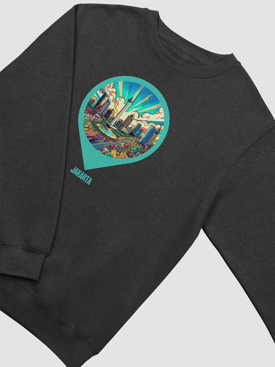 Cityscape Monuments Crewneck Sweatshirt | AI Design Jakarta city product image (1)