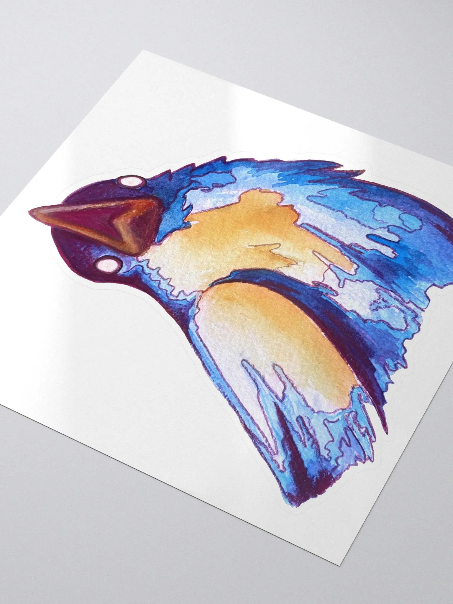 Screaming Silly Birb Kiss-Cut Sticker product image (3)