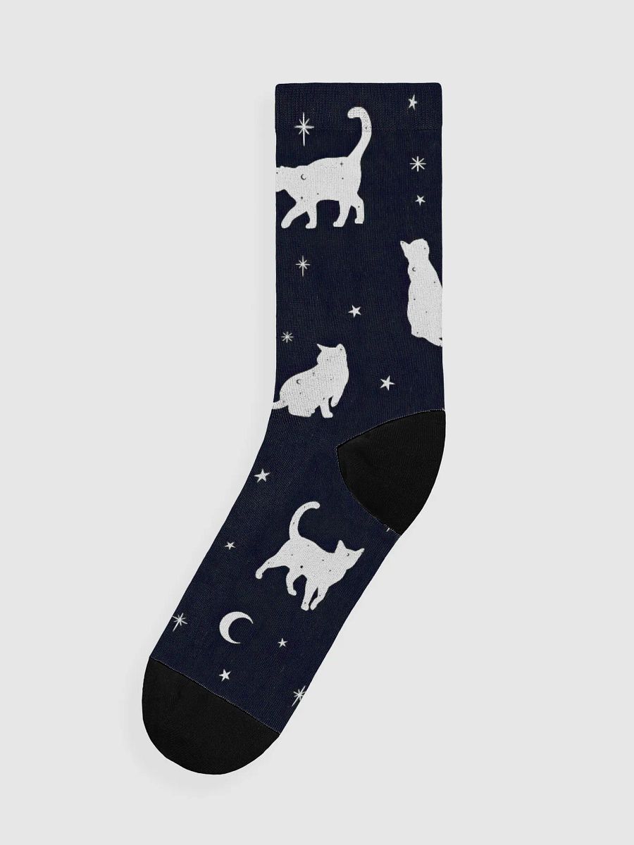 Starry Cats - Black - Crew Socks product image (1)