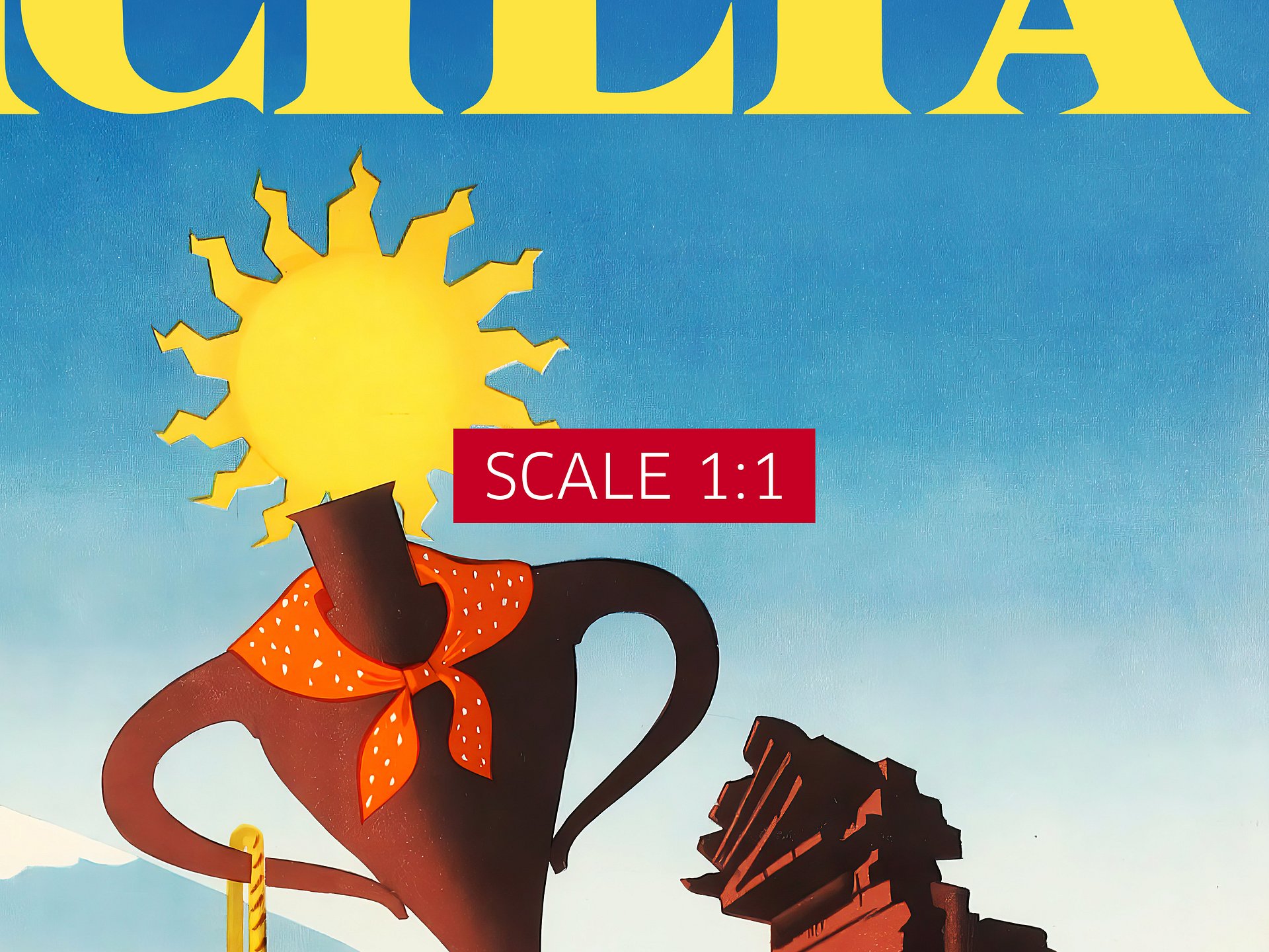 Italy, Sicily (Sicilia), 1950 — retro vintage travel poster product image (4)