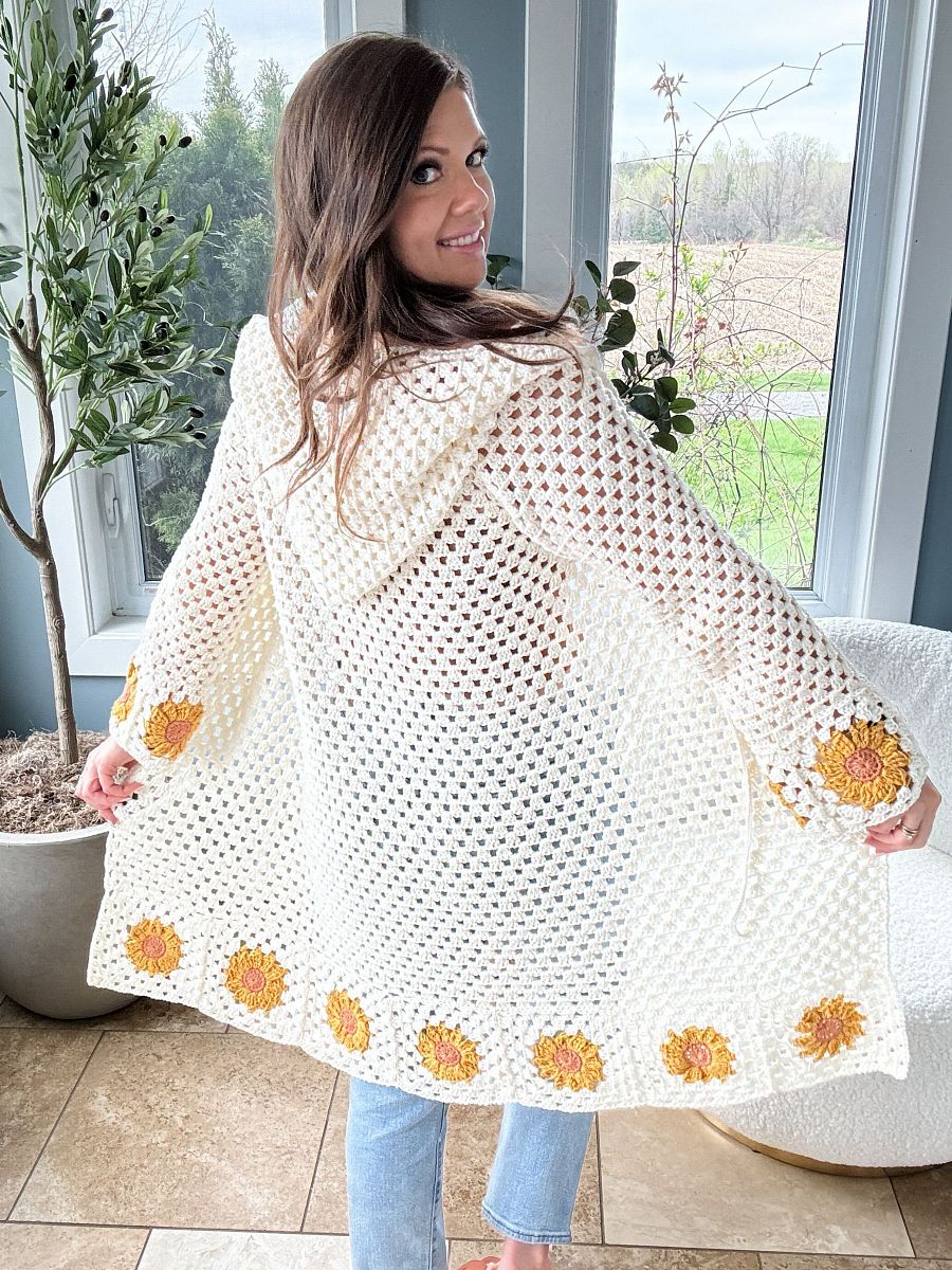 Sunny Sunflower Cardigan Crochet Patten product image (9)