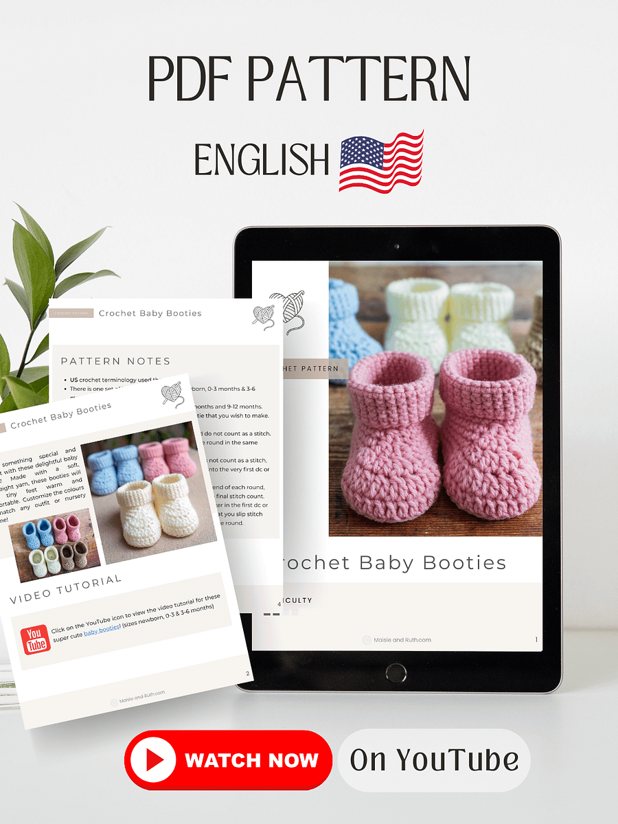 Crochet Pattern: Fast Baby Booties product image (2)