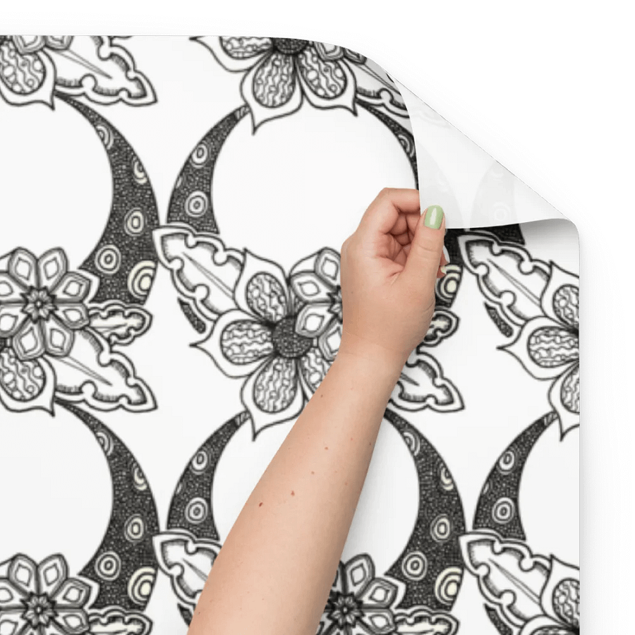 Monochrome Floral Moon Wrapping Paper Set product image (9)