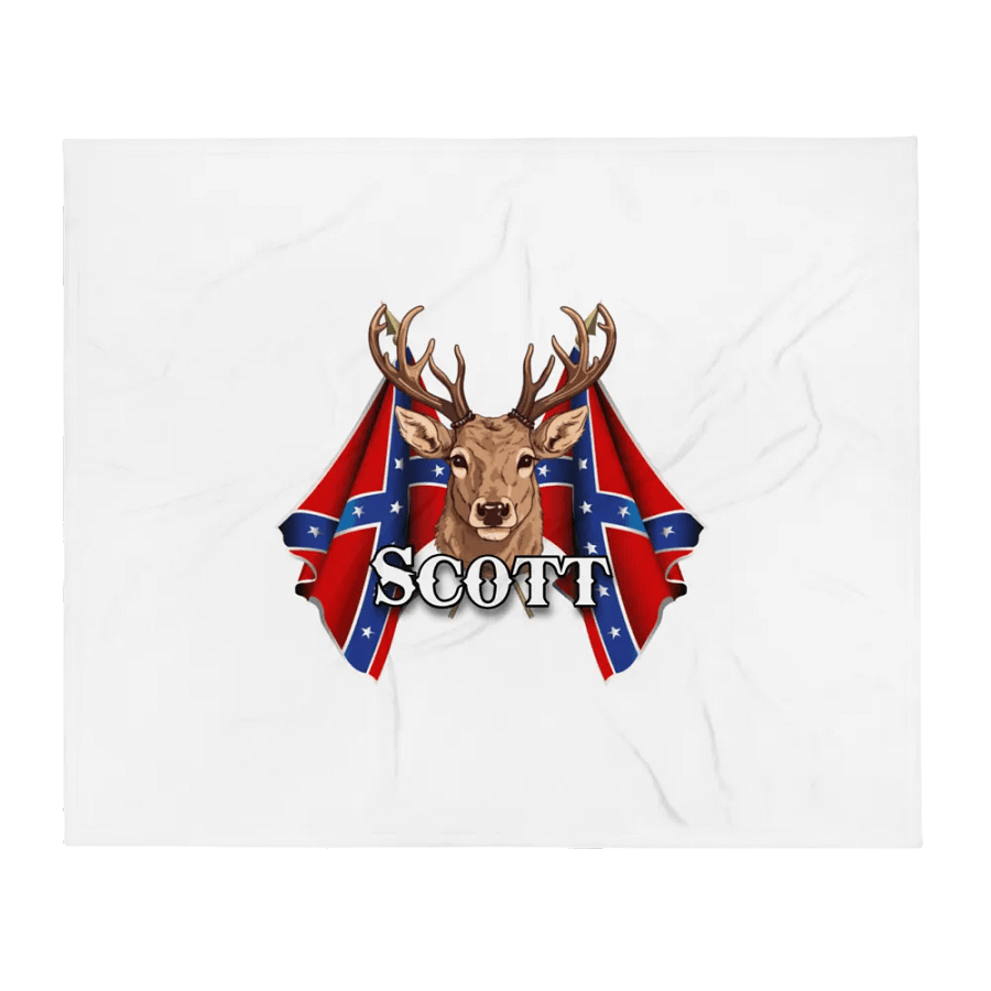 "Scott" Last Name Rebel Redneck Deer - Throw Blanket product image (1)