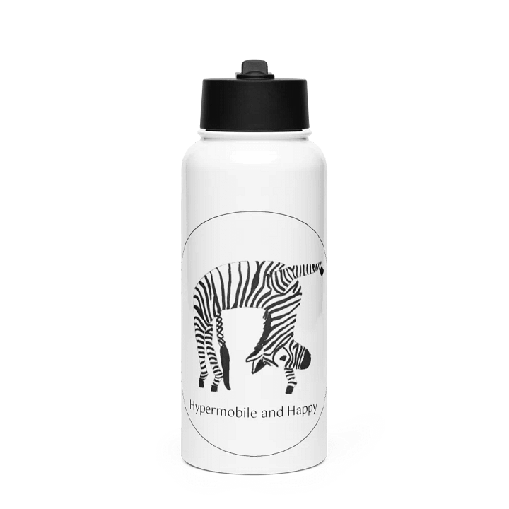 Stainless Steel Bendy Zebra Water Bottle with Straw product image (1)