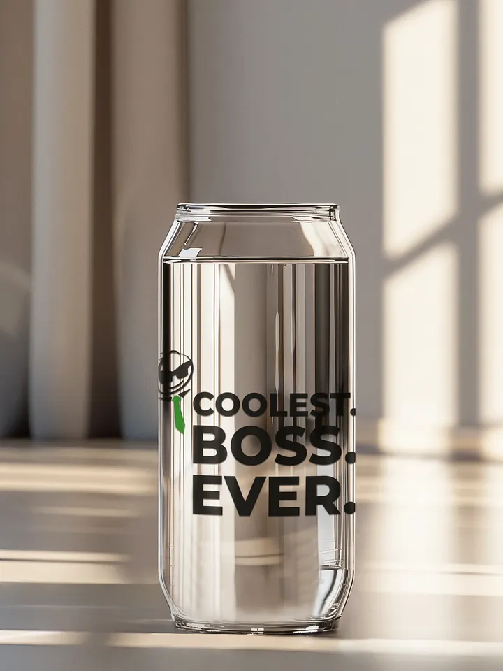 Can-Shaped Glass Tumbler – Coolest Boss Ever | Sleek, Trendy & Leadership-Approved product image (1)