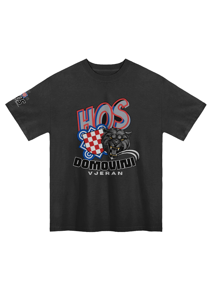 HOS DOMOVINI VJERAN Checkerboard Shield Faded T-Shirt product image (1)