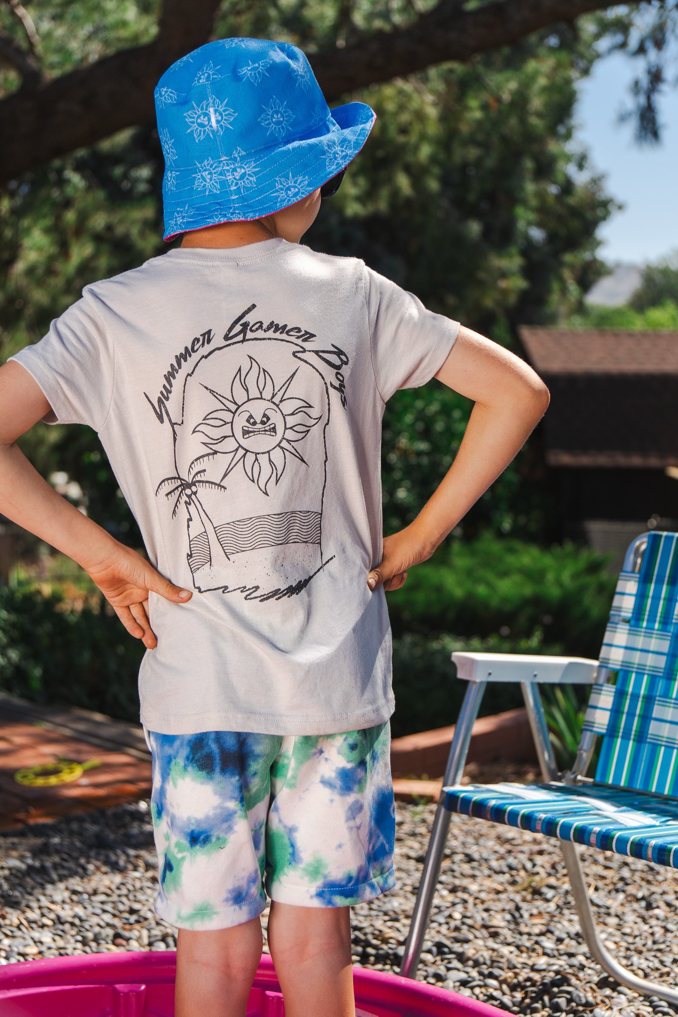 Kids Summer Gamer Boys Tee (Monochrome) product image (2)