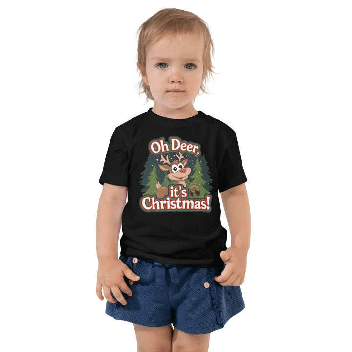 Cheerful Reindeer Christmas Toddler T-Shirt product image (1)