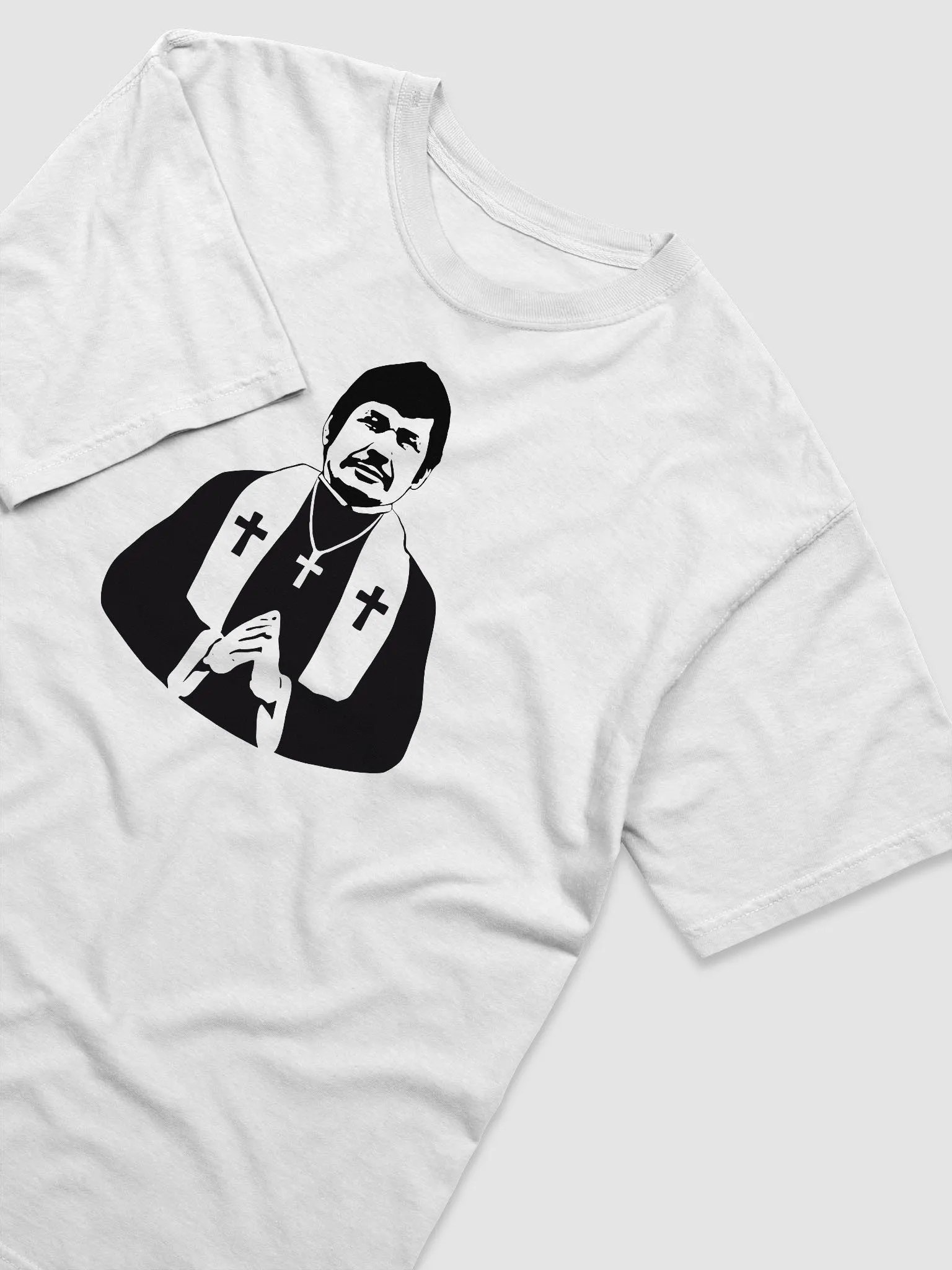 Funny 80s Charles Bronson Priest T-Shirt - Vintage Hollywood Icon Tee - Unleash the Faith and Fury Essential T-Shirt for men women product image (3)